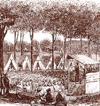 Revival Camps in the 1800s had 10 - 25,000 attend for a week Revival Camps in the 1800s had 10 - 25,000 attend for a week