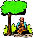 Monk Meditating Under a Tree